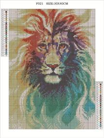 img 3 attached to Full Square Diamond Angry Lion DIY 5D Diamond Painting 🦁 Kit - Rhinestone Cross Stitch Art Craft Supply for Home Wall Decor