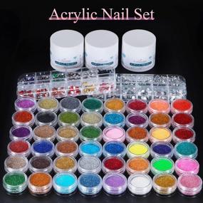 img 3 attached to 💅 Cooserry 115 In 1 Acrylic Nail Kit: 48 Colors of Glitter Acrylic Powder & Liquid Monomer Set, Professional Tools and Brushes for Acrylic Nail Starter