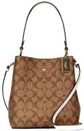 women's handbags & wallets for totes - coach small bucket in brown/black logo