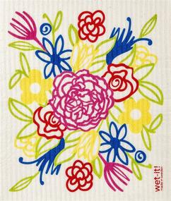 img 1 attached to 🌸 Swedish Treasures Wet-It! Dishcloth (Flower Bouquet)