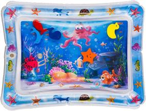 img 4 attached to Inflatable Tummy Time Premium Water Mat for Infants and Toddlers: 👶 The Ideal Fun-Filled Play Activity Center to Stimulate Your Baby's Growth and Development