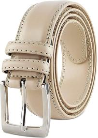 img 3 attached to Genuine Leather Double Stitch Classic Men's Accessories and Belts