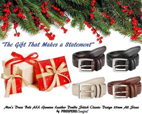 img 1 attached to Genuine Leather Double Stitch Classic Men's Accessories and Belts