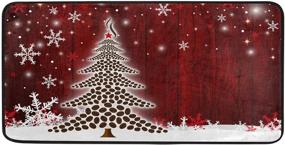 img 4 attached to Премиум набор ковриков для кухни под рождественскую елку: 🎄 антискользящий коврик для ванной и коврик для входа, размером 39x20 дюймов.