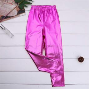 img 1 attached to YOOJIA Metallic Length Workout Leggings Girls' Clothing in Leggings