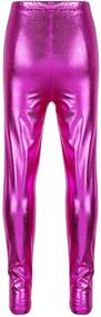 img 3 attached to YOOJIA Metallic Length Workout Leggings Girls' Clothing in Leggings