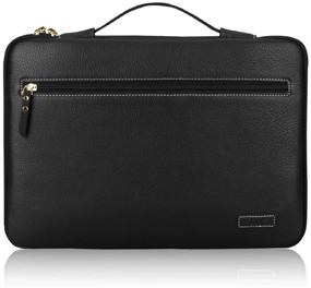 img 4 attached to FYY 12-13.5" Premium Leather Laptop Sleeve Case Cover - Sleek and Protective Design