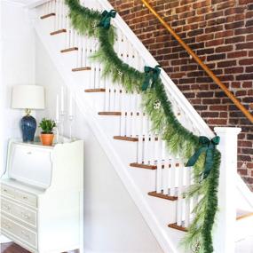 img 2 attached to Enhance Your Holiday Décor with DearHouse 33 Foot Christmas Garland - Perfect for Outdoor or Indoor Home Garden, Fireplaces & Holiday Party Decorations