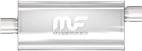 img 1 attached to 🚗 MagnaFlow 5in x 8in Oval Center/Offset Performance Muffler Exhaust 12226 - High Performance, Straight-Through Design, 2.5in Inlet/Outlet Diameter, 20in Overall Length, Satin Finish - Classic Deep Exhaust Sound