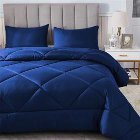 img 4 attached to Friendriver 3pc Comforter Sets - Super Soft Comforter Set with 2 Pillow Sham - All Season Down Alternative Bed Comforter Set - Breathable & Cozy Quilted Duvet Insert - Machine Washable