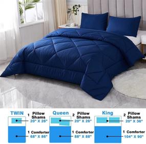 img 3 attached to Friendriver 3pc Comforter Sets - Super Soft Comforter Set with 2 Pillow Sham - All Season Down Alternative Bed Comforter Set - Breathable & Cozy Quilted Duvet Insert - Machine Washable