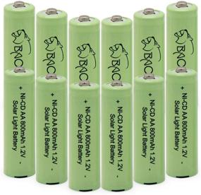 img 3 attached to 🔋 Pack of 12 BAOBIAN AA Ni-Cd 800mAh 1.2V Double A Rechargeable Batteries for Outdoor Solar Lights, Garden Lights, Remotes, Mice - Better for SEO