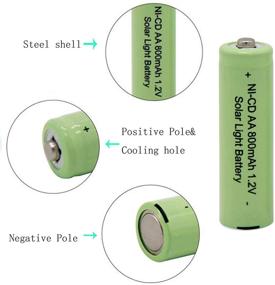 img 2 attached to 🔋 Pack of 12 BAOBIAN AA Ni-Cd 800mAh 1.2V Double A Rechargeable Batteries for Outdoor Solar Lights, Garden Lights, Remotes, Mice - Better for SEO