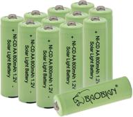 🔋 pack of 12 baobian aa ni-cd 800mah 1.2v double a rechargeable batteries for outdoor solar lights, garden lights, remotes, mice - better for seo logo