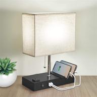 🛏️ multipurpose bedside lamp with 3 phone stand base, natural daylight, usb charging ports, ac outlets, and led bulb included логотип