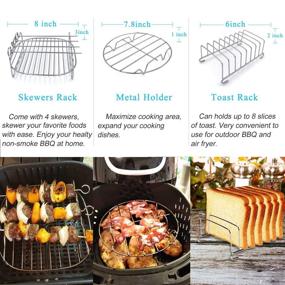 img 2 attached to 🍽️ 12 Piece Square Air Fryer Accessory Set with Recipe Cookbook - Compatible with Philips Air Fryer, COSORI