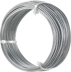 img 4 attached to 🖼️ Picture Hanging Wire #4 - 100 Feet | Braided Vinyl Coated Wire, Supports up to 50lbs | For Photo Frames, Artworks, Mirrors | 1.5mm x 30.5 Meters