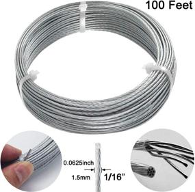 img 3 attached to 🖼️ Picture Hanging Wire #4 - 100 Feet | Braided Vinyl Coated Wire, Supports up to 50lbs | For Photo Frames, Artworks, Mirrors | 1.5mm x 30.5 Meters
