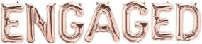 img 1 attached to 💍 Engaged Foil Letter Balloons Hanging Banner - Rose & Wood - Ideal for Bridal Shower, Bachelorette Party, Wedding - 16", Rose Gold