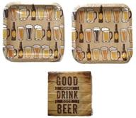 🍻 beers and cheers party supplies: 7" plates (16) and napkins (16) logo