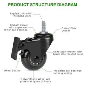 img 1 attached to Hirate Wheel 16 Threaded Furniture Material Handling Products in Casters