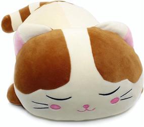 img 2 attached to 🐱 Vintoys Brown Cat Hugging Pillow: Big, Soft, Plush Kitten Kitty Stuffed Animal, 23.5 inches