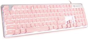 img 4 attached to 💖 LANGTU Backlit LED Pink Keyboard: All-Metal USB Wired Membrane Keyboard with Anti-ghosting - Perfect for Office Use