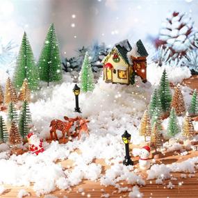 img 1 attached to 🎄 Complete 28-Piece Miniature Christmas Tree Decoration Set - Santa Style: Mini Trees, Street Lamps, Santa Gnomes, and more!