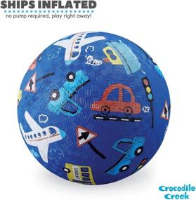 img 1 attached to 🐊 Crocodile Creek - Durable Rubber Playground Ball for Outdoor Games - Ships Inflated, PVC-Free Design - Ideal for 4 Square, Kickball, and Active Sports - Size 7", Blue - Suitable for Kids Ages 3 and Up