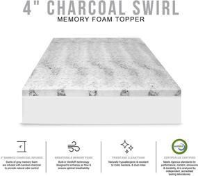 img 2 attached to 🛏️ Enhance Your Comfort with BioPEDIC Bamboo Charcoal Swirl Mattress Toppers - Full, 4-Inch