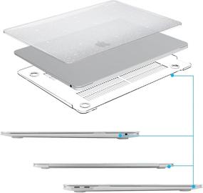 img 2 attached to Чехол GJGOO для MacBook Air 13 дюймов 2021-2018: блестящий защитный кожух, клавиатурный чехол и защитное стекло - прозрачный