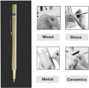 img 3 attached to Набор из двух металлических резцов с наконечниками из карбида вольфрама - гравировальная ручка для стекла, дерева, керамики и золота.