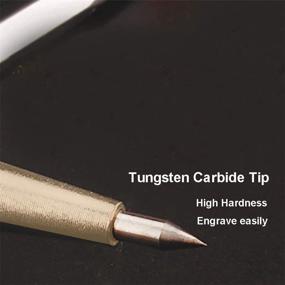 img 1 attached to 2-Piece Metal Scribe Tool Set with Tungsten Carbide Tips - Engraved Pen for Glass, Wood, Ceramics, and Gold