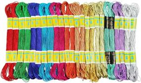 img 1 attached to 🧵 ThreadNanny - 24 Skeins of 100% Cotton Metallic Thread for Hand Embroidery in Assorted Colors
