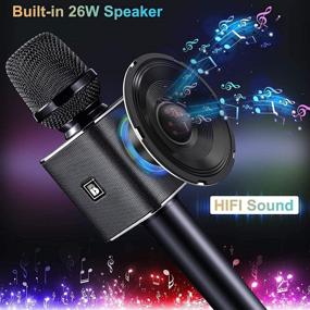 img 2 attached to 🎤 BONAOK 2021 Караоке микрофон, портативный беспроводной Bluetooth автомобильный караоке микрофон с двойным синглом для вечеринки ПК/смартфон G50