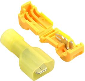 img 4 attached to RuiLing 100 PCS Self-Stripping T-Tap Electrical Connectors Wire Quickly Splice Connector And Insulated Male Quick Disconnect Terminals (Yellow)