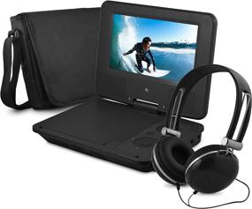 img 3 attached to 📀 Ematic 7-Inch Portable DVD Player - High Resolution LCD Display for ON-THE-GO Movies, Music &amp; Photos, 180 Degree Swivel, Premium Headphones, Travel Case