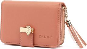 img 4 attached to CALIYO Womens Wallets RFID Blocking: Small Wallet for Women with Tassel, Bifold Design and Leaf Pendant