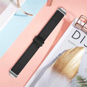 img 1 attached to 🔗 Black Hopply Adjustable Elastic Nylon Bands - Compatible with Fitbit Inspire 2/ Inspire HR/Inspire, Breathable Stretchy Braided Soft Fabric Pattern Replacement Loop Strap for Women Men