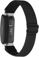 🔗 black hopply adjustable elastic nylon bands - compatible with fitbit inspire 2/ inspire hr/inspire, breathable stretchy braided soft fabric pattern replacement loop strap for women men logo