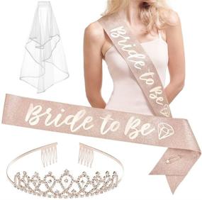 img 4 attached to XO, Fetti Bachelorette Party Decorations Rose Gold Glitter Kit – Find Bridal Shower Supplies, Bride to Be Sash, Tiara, Veil + Bride Tribe Tattoos