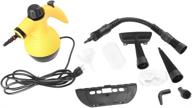 mallofusa portable steam cleaner: powerful handheld cleaning tool for home, office, and car - no chemicals, yellow logo