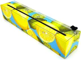 img 2 attached to 🍋 ChicWrap Lemon Plastic Wrap Dispenser: Professional Reusable Dispenser with Slide Cutter and 12" x 250' Roll