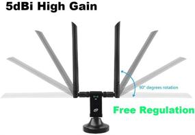 img 2 attached to High-Speed USB WiFi Adapter with Dual Band 1900Mbps, Plug and Play for Win10, 5dBi High Gain Antennas, Windows/Linux/Mac OS Compatible, Includes 80cm Cradle