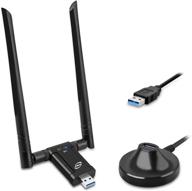 high-speed usb wifi adapter with dual band 1900mbps, plug and play for win10, 5dbi high gain antennas, windows/linux/mac os compatible, includes 80cm cradle logo