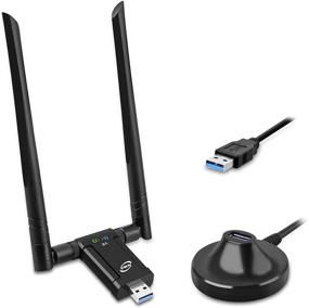 img 4 attached to High-Speed USB WiFi Adapter with Dual Band 1900Mbps, Plug and Play for Win10, 5dBi High Gain Antennas, Windows/Linux/Mac OS Compatible, Includes 80cm Cradle