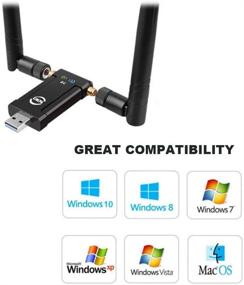 img 1 attached to High-Speed USB WiFi Adapter with Dual Band 1900Mbps, Plug and Play for Win10, 5dBi High Gain Antennas, Windows/Linux/Mac OS Compatible, Includes 80cm Cradle