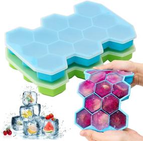 img 4 attached to 🧊 Chrider 2 Pack Silicone Ice Cube Trays with Lid: Flexible 26-Ice Tray for Whiskey & Cocktails - Stackable & Safe Ice Trays