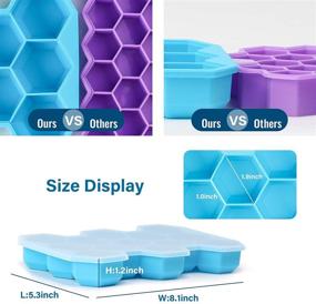 img 2 attached to 🧊 Chrider 2 Pack Silicone Ice Cube Trays with Lid: Flexible 26-Ice Tray for Whiskey & Cocktails - Stackable & Safe Ice Trays