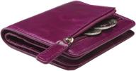 👝 stylish women's rfid blocking bifold leather pocket wallet for superior security - compact & trendy mini purse with id window (waxed fuchsia) logo